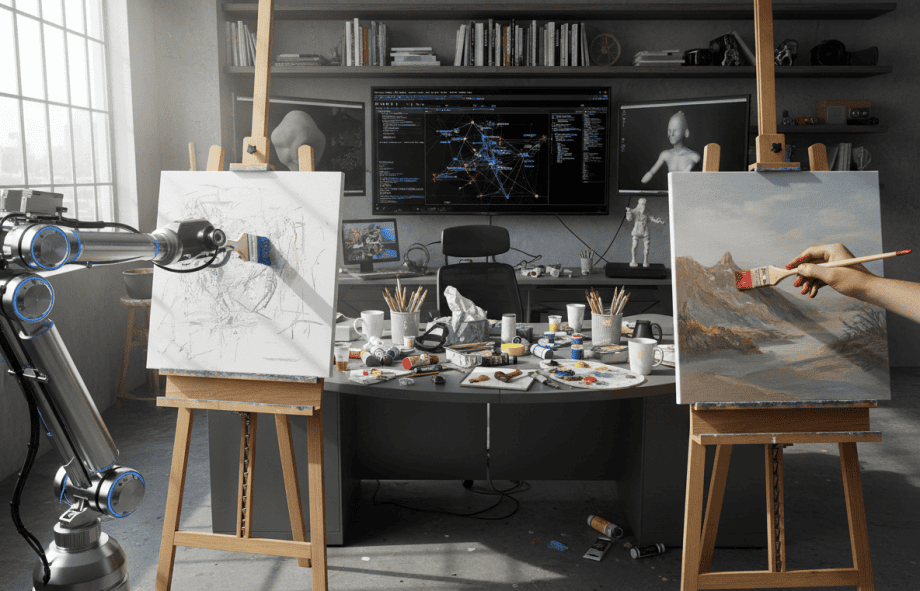 High-tech art and robotics studio for digital and traditional artists.