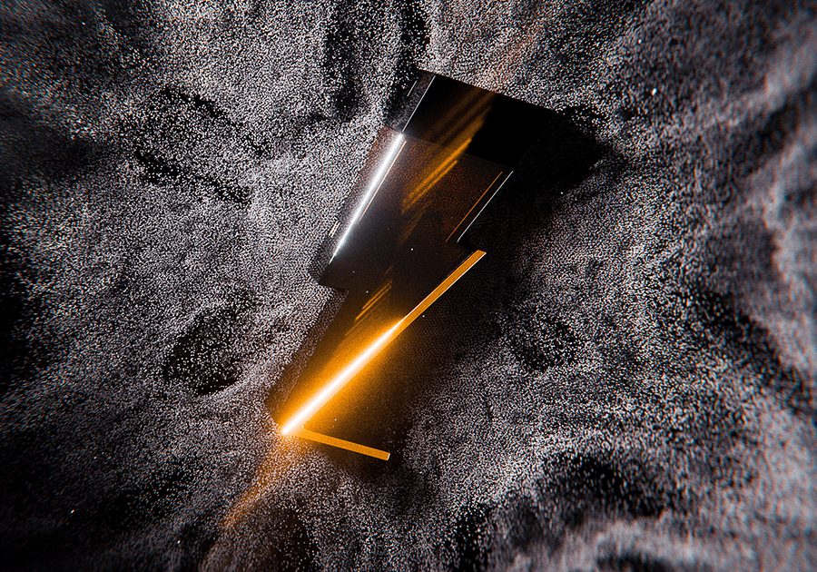 Stunning modern lightning bolt logo with sleek metallic finish and glowing accents, perfect for brands needing dynamic and energetic branding.